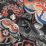 Buddha Stones Vintage Floral Paisley Pattern Buttons Breathable Men's Short Sleeve Shirt