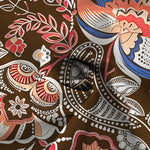 Buddha Stones Vintage Floral Paisley Pattern Buttons Breathable Men's Short Sleeve Shirt