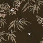 Buddha Stones Bamboo Plum Blossom Pattern Buttons Breathable Men's Short Sleeve Shirt
