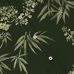 Buddha Stones Bamboo Plum Blossom Pattern Buttons Breathable Men's Short Sleeve Shirt