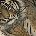 Buddha Stones Tiger Cloud Wave Pattern Buttons Wrinkle-resistant Men's Short Sleeve Shirt