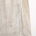Buddha Stones Summer Minimalist Button-Up Solid Cotton Linen Men's Short Sleeve Shirts With Pocket