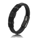 Buddha Stones Leather Hand-Woven Strength Double Layer Braided Bracelet