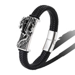 Buddha Stones Hand-Woven Dragon Strength Braided Stainless Steel Bracelet