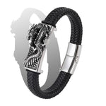Buddha Stones Hand-Woven Dragon Strength Braided Stainless Steel Bracelet