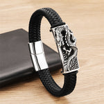 Buddha Stones Hand-Woven Dragon Strength Braided Stainless Steel Bracelet