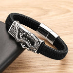 Buddha Stones Hand-Woven Dragon Strength Braided Stainless Steel Bracelet