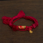 FREE Today: Prosperity and Connection Alloy Koi Fish Gourd Pendant Retro Double-Strand String Bracelet