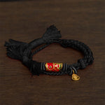 FREE Today: Prosperity and Connection Alloy Koi Fish Gourd Pendant Retro Double-Strand String Bracelet
