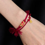 FREE Today: Prosperity and Connection Alloy Koi Fish Gourd Pendant Retro Double-Strand String Bracelet