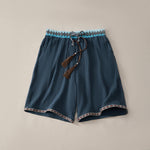 Buddha Stones Summer Boho Casual Drawstring Geometric Bermuda Shorts Men's  With Pockets