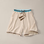 Buddha Stones Summer Boho Casual Drawstring Geometric Bermuda Shorts Men's  With Pockets