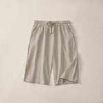 Buddha Stones Summer Casual Drawstring Solid Bermuda Shorts Women's Straight Leg Pants With Pockets