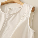 Buddha Stones Summer Minimalist Basic Solid Crew Neck Tank Top Women's Sleeveless T-Shirts