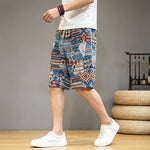 Buddha Stones Summer Casual Boho Drawstring Geometric Men's Shorts With Pockets