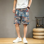 Buddha Stones Summer Casual Boho Drawstring Geometric Men's Shorts With Pockets