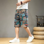 Buddha Stones Summer Casual Boho Drawstring Geometric Men's Shorts With Pockets