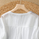 Buddha Stones Summer Casual Simple Solid V-Neck Lines Women's Short Sleeve T-Shirts