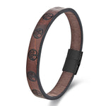 Buddha Stones Braided Leather Titanium Steel Tree Of Life Connection Wrap Bracelet