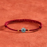 Buddha Stones Jade Flower Red String Blessing Bracelet