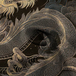 Buddha Stones Golden Dragon Cloud Pattern Buttons Wrinkle-resistant Men's Short Sleeve Shirt