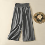 Buddha Stones Spring Summer Casual Minimalist Solid Long Pants Women's Wide Leg Pants With Pocket