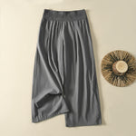 Buddha Stones Spring Summer Casual Minimalist Solid Long Pants Women's Wide Leg Pants With Pocket