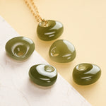 Buddha Stones Jade Child Lock Luck Mini Pendant Necklace