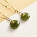 Buddha Stones Jade Child Lock Luck Mini Pendant Necklace