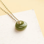Buddha Stones Jade Child Lock Luck Mini Pendant Necklace