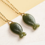 Buddha Stones Jade Little Fish Luck Hand Carved Pendant Necklace