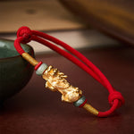 Buddha Stones Copper Pi Xiu Wealth Red String Bracelet
