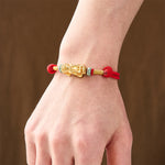 Buddha Stones Copper Pi Xiu Wealth Red String Bracelet