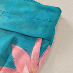 Buddha Stones Cotton Linen Red White Koi Fish Pink Lotus Pattern Women's Elastic Waist Wide Leg Pants With Pockets