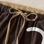Buddha Stones Pure Cotton Cute Cat Paw Print Pattern Women's Elastic Waist Pants With Pockets