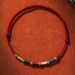 Buddha Stones Hand Woven Colorful Red String Protection Tibetan Adjustable Bracelet