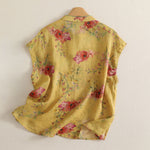 Buddha Stones Summer Tang Style Vintage Frog Button Orchid Floral Women's Sleeveless Shirts Tank Top