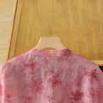 Buddha Stones Summer Tang Style Vintage Frog Button Orchid Floral Women's Sleeveless Shirts Tank Top