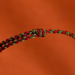 Buddha Stones 999 Gold Braided Colorful Red Green String Koi Fish Luck Bracelet Anklet