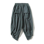Buddha Stones Summer Tang Style Drawstring Koi Fish Capri Pants Men's Harem Pants With Pocket