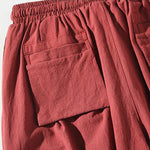 Buddha Stones Summer Tang Style Drawstring Koi Fish Capri Pants Men's Harem Pants With Pocket