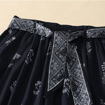 Buddha Stones Summer Casual Vintage Drawstring Floral Ankle Pants Women's Wide Leg Pants With Pocket