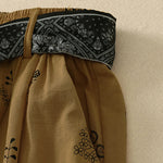 Buddha Stones Summer Casual Vintage Drawstring Floral Ankle Pants Women's Wide Leg Pants With Pocket