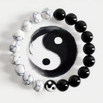 Buddha Stones Liuli Glass Bead Yin Yang Balance Round Bead Bracelet