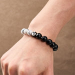 Buddha Stones Liuli Glass Bead Yin Yang Balance Round Bead Bracelet