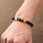 Buddha Stones Black Onyx Yin Yang Purity Hand-Polished Round Bead Bracelet
