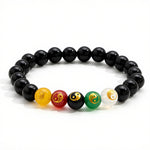 Buddha Stones Black Onyx Yin Yang Purity Hand-Polished Round Bead Bracelet
