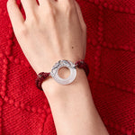 Buddha Stones White Jade Koi Fish Wealth Red String Bracelet