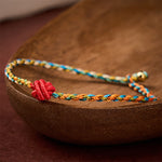Buddha Stones Hand-Woven Colorful Red String Protection Bracelet