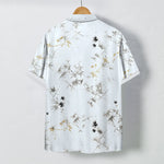 Buddha Stones Ink Bamboo Leaves Pattern Buttons Breathable Men's Short Sleeve Shirt